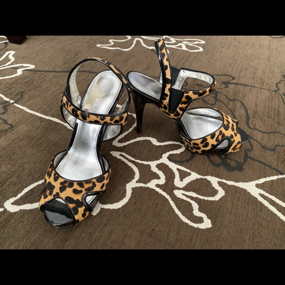 Calvin Klein leopard sandals